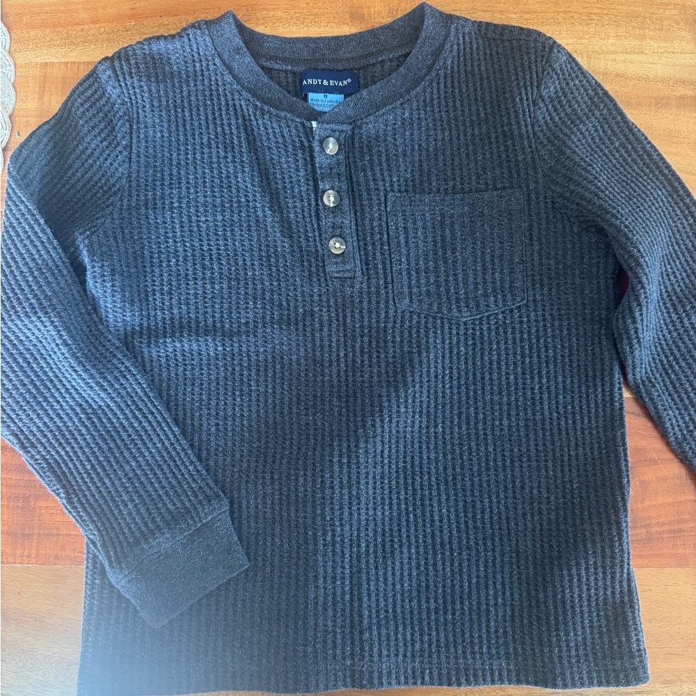 Andy & Evan Charcoal Long Sleeve Henley